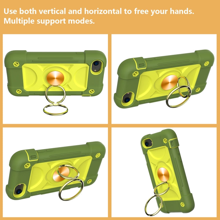 Shockproof Silicone + PC Protective Case with Dual-Ring Holder For iPhone 6 Plus/6s Plus/7 Plus/8 Plus