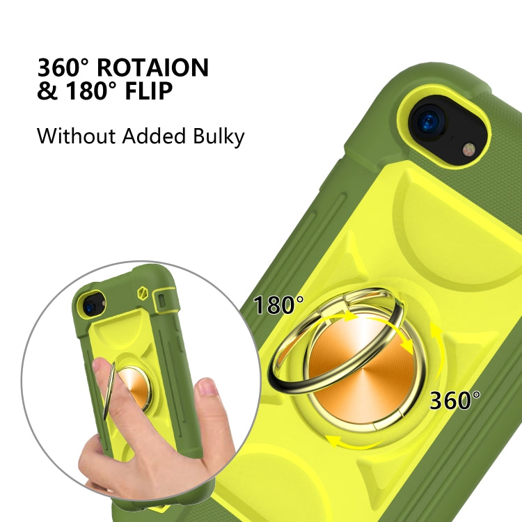 Shockproof Silicone + PC Protective Case with Dual-Ring Holder For iPhone 6 Plus/6s Plus/7 Plus/8 Plus