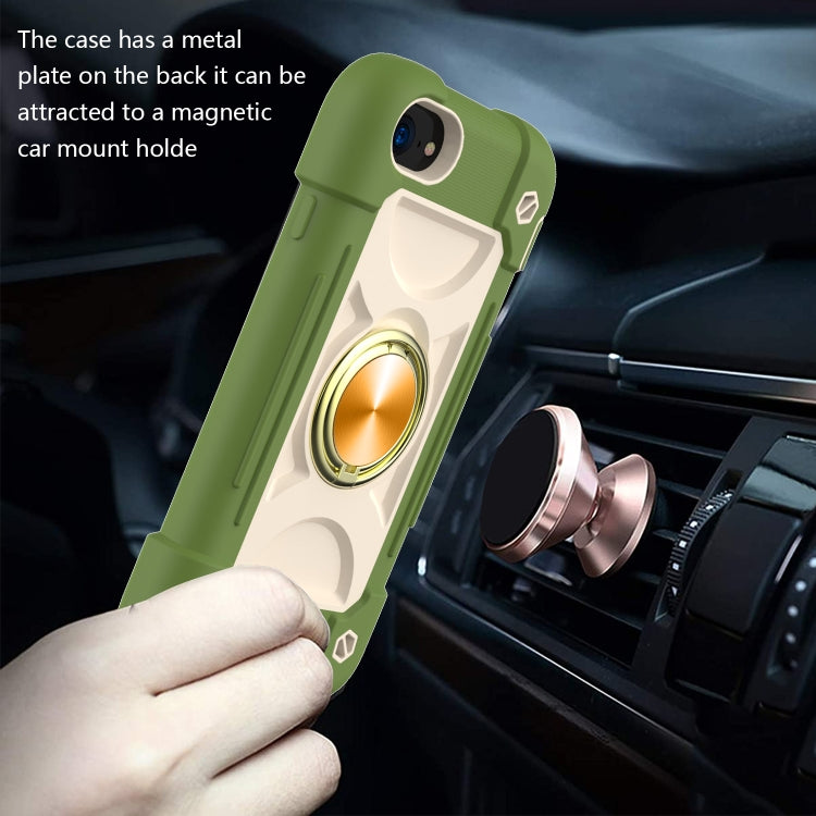 Shockproof Silicone + PC Protective Case with Dual-Ring Holder For iPhone 6 Plus/6s Plus/7 Plus/8 Plus