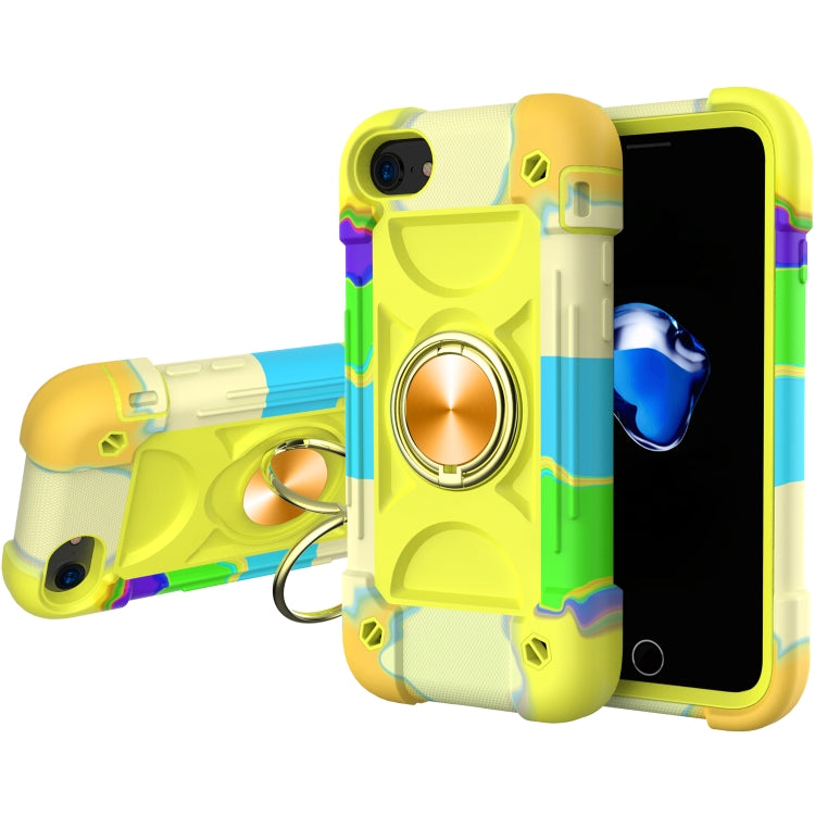 Shockproof Silicone + PC Protective Case with Dual-Ring Holder For iPhone 6 Plus/6s Plus/7 Plus/8 Plus