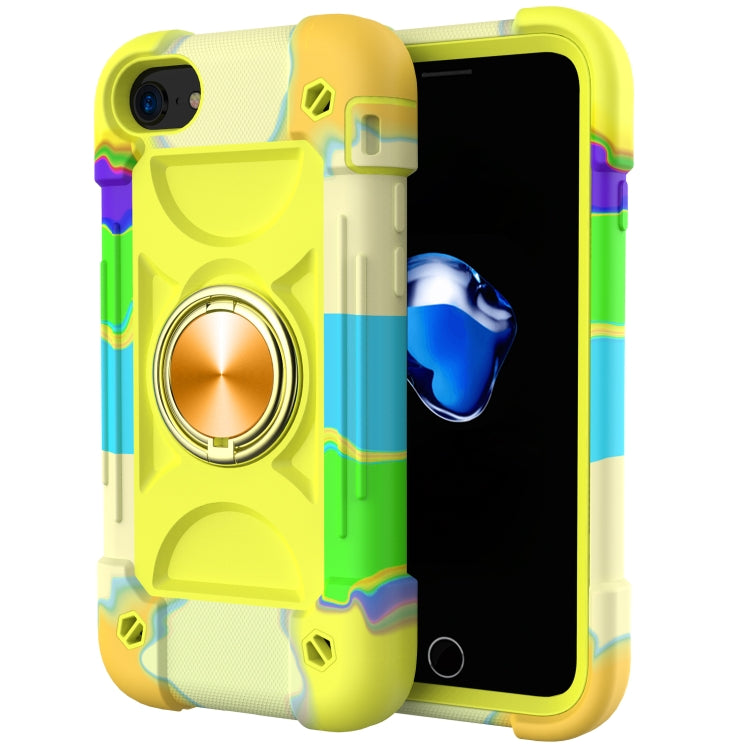 Shockproof Silicone + PC Protective Case with Dual-Ring Holder For iPhone 6 Plus/6s Plus/7 Plus/8 Plus