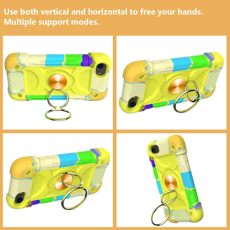 Shockproof Silicone + PC Protective Case with Dual-Ring Holder For iPhone 6 Plus/6s Plus/7 Plus/8 Plus