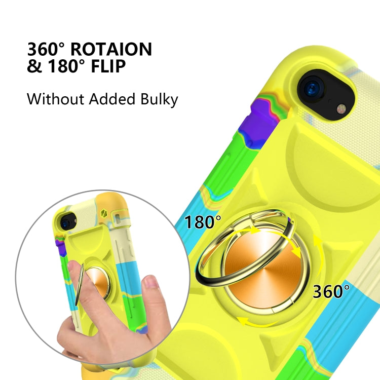 Shockproof Silicone + PC Protective Case with Dual-Ring Holder For iPhone 6 Plus/6s Plus/7 Plus/8 Plus