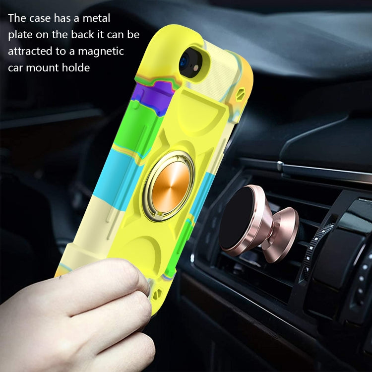 Shockproof Silicone + PC Protective Case with Dual-Ring Holder For iPhone 6 Plus/6s Plus/7 Plus/8 Plus