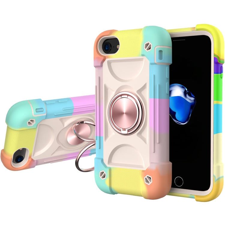 Shockproof Silicone + PC Protective Case with Dual-Ring Holder For iPhone 6 Plus/6s Plus/7 Plus/8 Plus