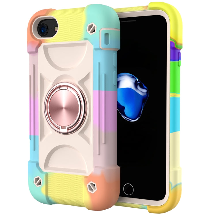Shockproof Silicone + PC Protective Case with Dual-Ring Holder For iPhone 6 Plus/6s Plus/7 Plus/8 Plus