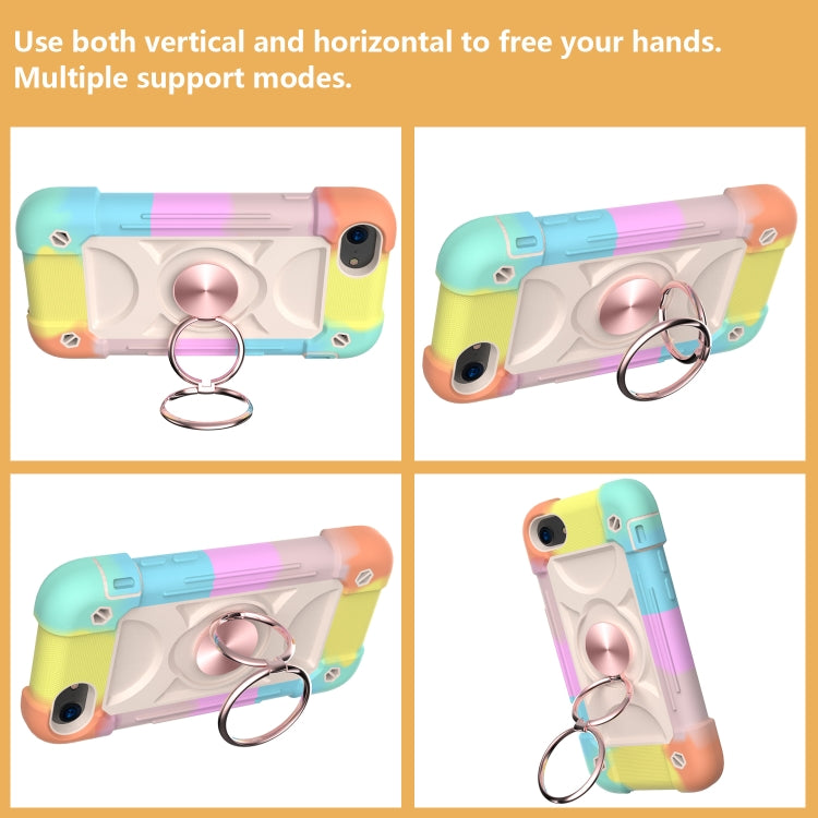 Shockproof Silicone + PC Protective Case with Dual-Ring Holder For iPhone 6 Plus/6s Plus/7 Plus/8 Plus