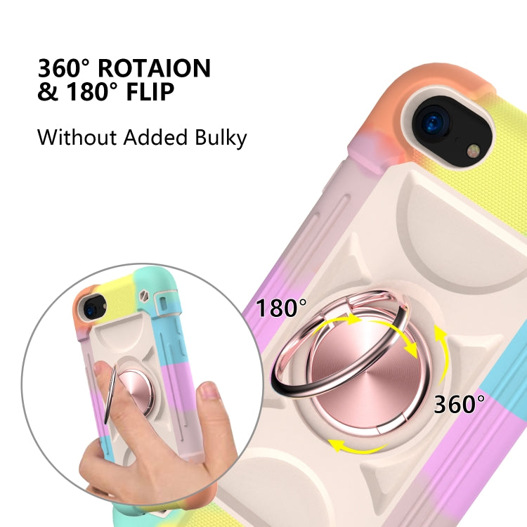 Shockproof Silicone + PC Protective Case with Dual-Ring Holder For iPhone 6 Plus/6s Plus/7 Plus/8 Plus