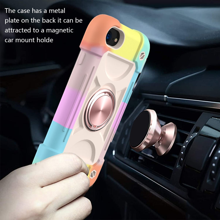 Shockproof Silicone + PC Protective Case with Dual-Ring Holder For iPhone 6 Plus/6s Plus/7 Plus/8 Plus