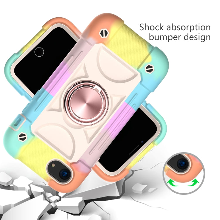 Shockproof Silicone + PC Protective Case with Dual-Ring Holder For iPhone 6 Plus/6s Plus/7 Plus/8 Plus