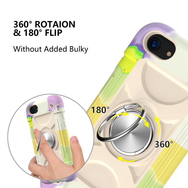 Shockproof Silicone + PC Protective Case with Dual-Ring Holder For iPhone 6 Plus/6s Plus/7 Plus/8 Plus