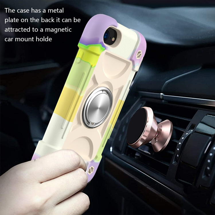 Shockproof Silicone + PC Protective Case with Dual-Ring Holder For iPhone 6 Plus/6s Plus/7 Plus/8 Plus