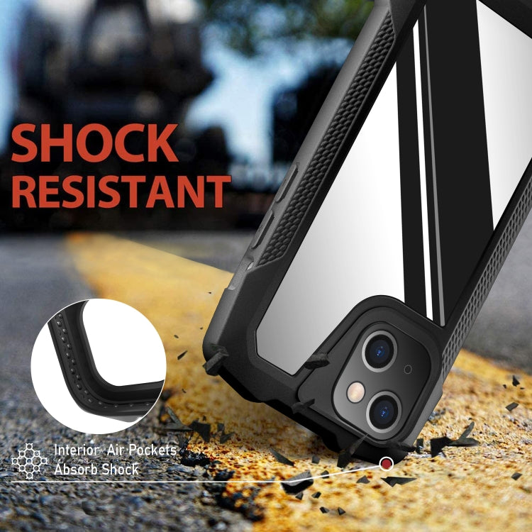 For iPhone 13 mini Stainless Steel Metal PC Back Cover + TPU Heavy Duty Armor Shockproof Case