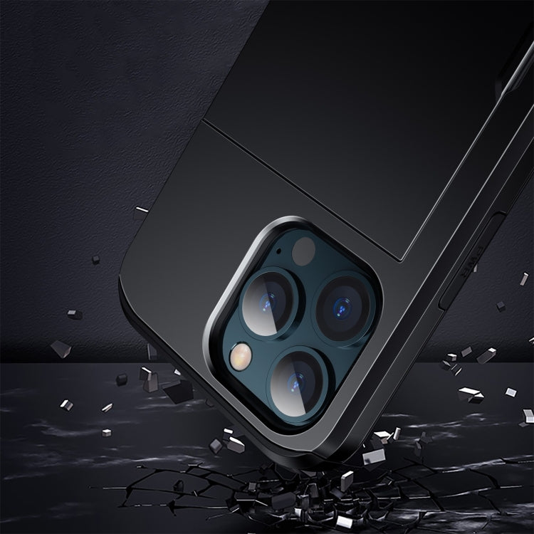 For iPhone 13 Pro Max Shockproof Armor Protective Case with Slide Card Slot