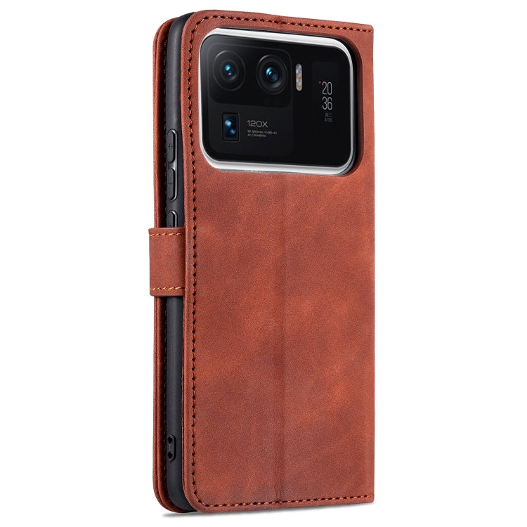 For Xiaomi Mi 11 Ultra AZNS Skin Feel Calf Texture Horizontal Flip Leather Case with Card Slots & Holder & Wallet