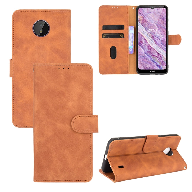 For Nokia C10 Solid Color Skin Feel Magnetic Buckle Horizontal Flip Calf Texture PU Leather Case with Holder & Card Slots & Wallet