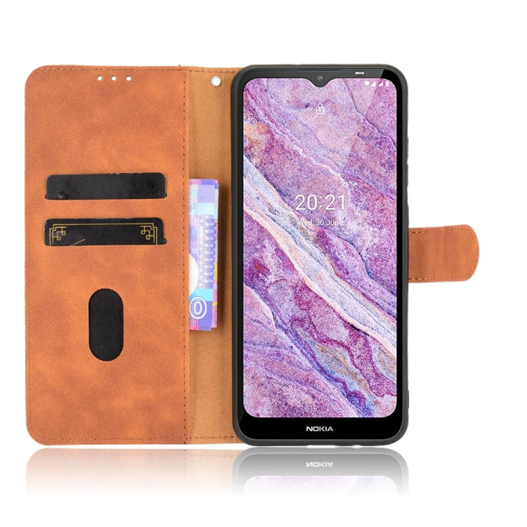 For Nokia C10 Solid Color Skin Feel Magnetic Buckle Horizontal Flip Calf Texture PU Leather Case with Holder & Card Slots & Wallet