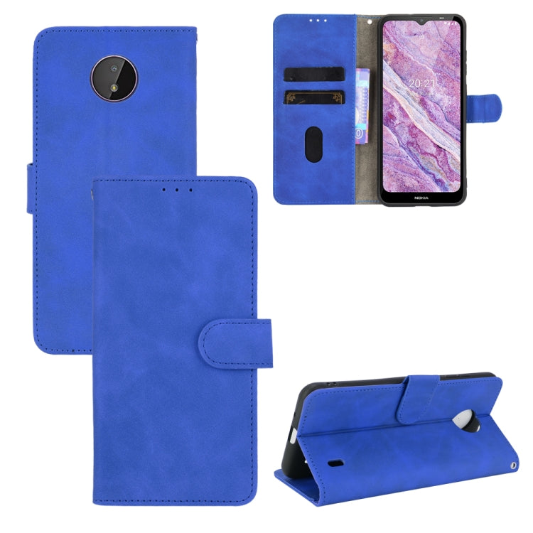 For Nokia C10 Solid Color Skin Feel Magnetic Buckle Horizontal Flip Calf Texture PU Leather Case with Holder & Card Slots & Wallet