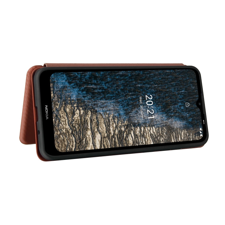 For Nokia C10 Carbon Fiber Texture Horizontal Flip TPU + PC + PU Leather Case with Card Slot