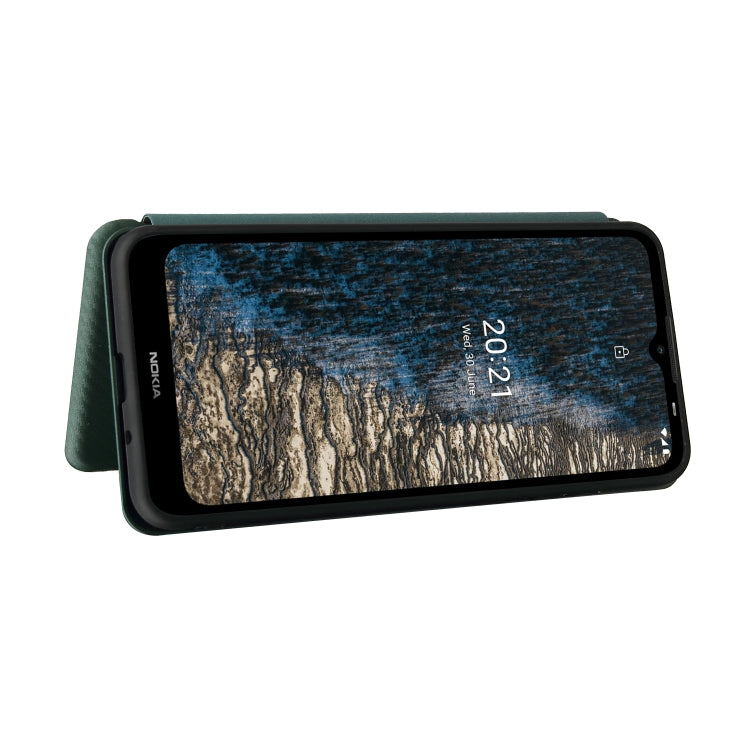 For Nokia C10 Carbon Fiber Texture Horizontal Flip TPU + PC + PU Leather Case with Card Slot