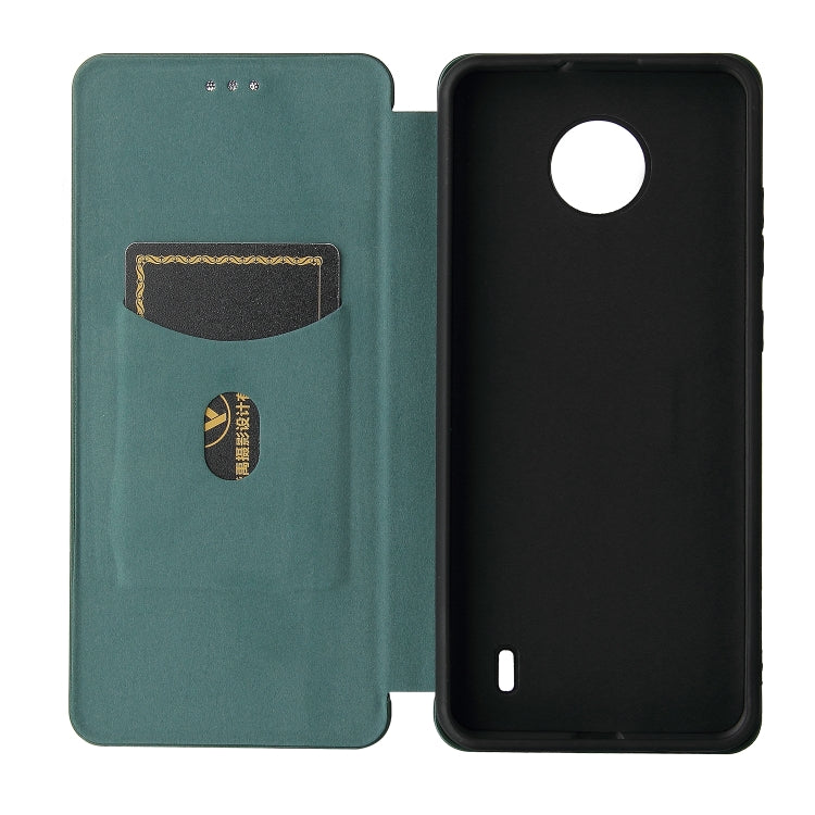 For Nokia C10 Carbon Fiber Texture Horizontal Flip TPU + PC + PU Leather Case with Card Slot