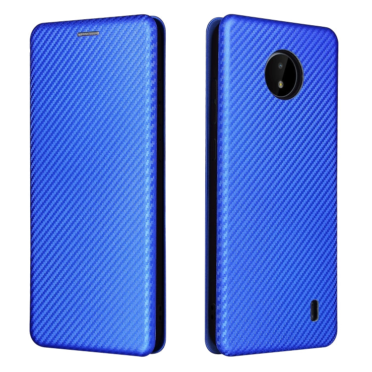 For Nokia C10 Carbon Fiber Texture Horizontal Flip TPU + PC + PU Leather Case with Card Slot