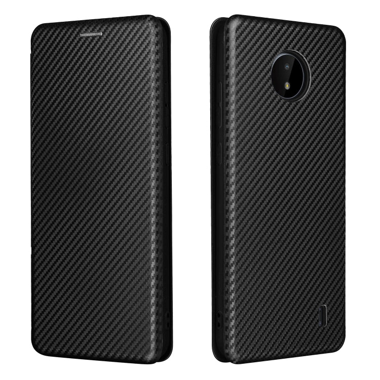 For Nokia C10 Carbon Fiber Texture Horizontal Flip TPU + PC + PU Leather Case with Card Slot