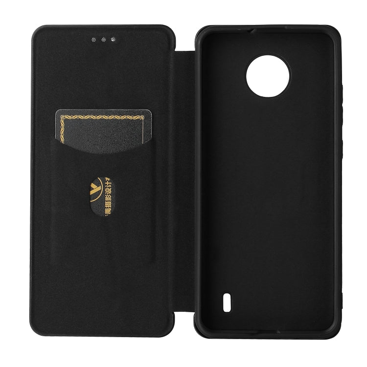 For Nokia C10 Carbon Fiber Texture Horizontal Flip TPU + PC + PU Leather Case with Card Slot
