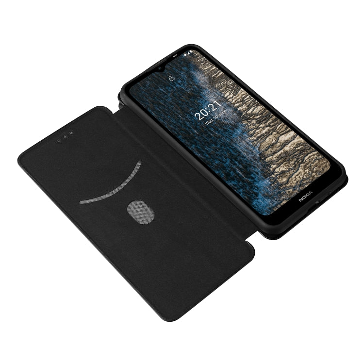 For Nokia C10 Carbon Fiber Texture Horizontal Flip TPU + PC + PU Leather Case with Card Slot