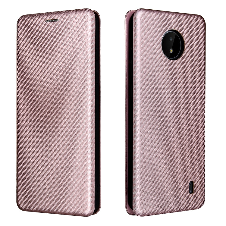 For Nokia C10 Carbon Fiber Texture Horizontal Flip TPU + PC + PU Leather Case with Card Slot