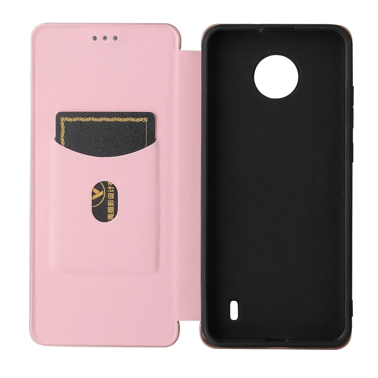 For Nokia C10 Carbon Fiber Texture Horizontal Flip TPU + PC + PU Leather Case with Card Slot