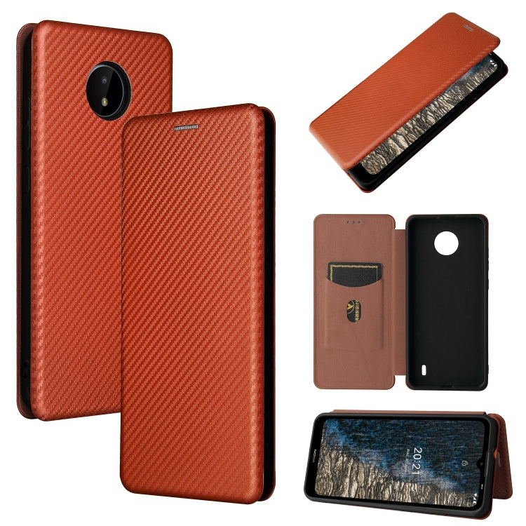 For Nokia C20 Carbon Fiber Texture Horizontal Flip TPU + PC + PU Leather Case with Card Slot