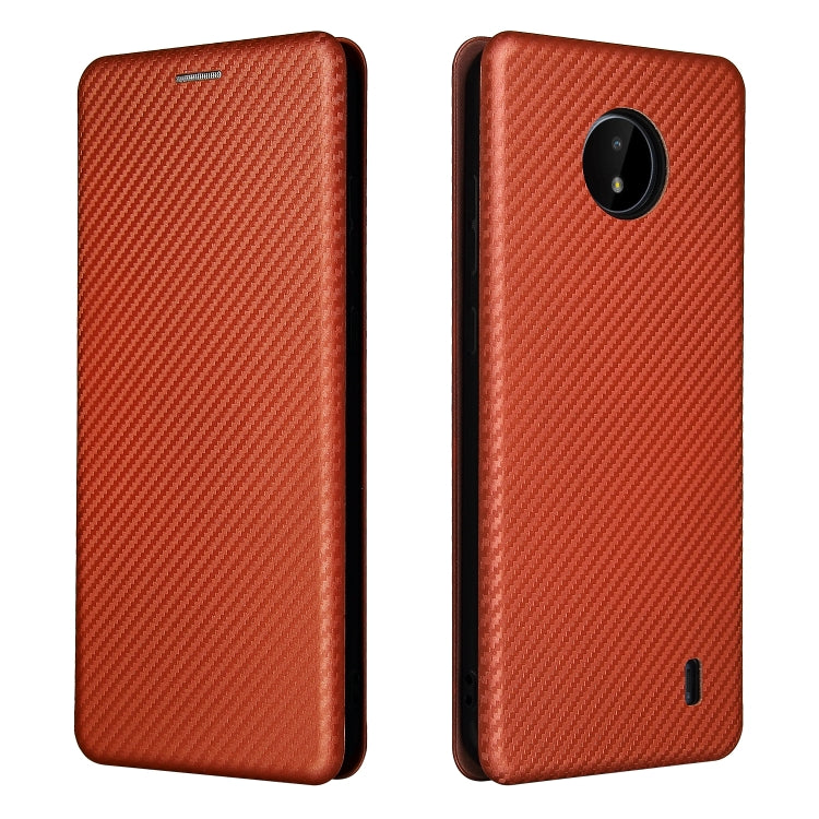 For Nokia C20 Carbon Fiber Texture Horizontal Flip TPU + PC + PU Leather Case with Card Slot