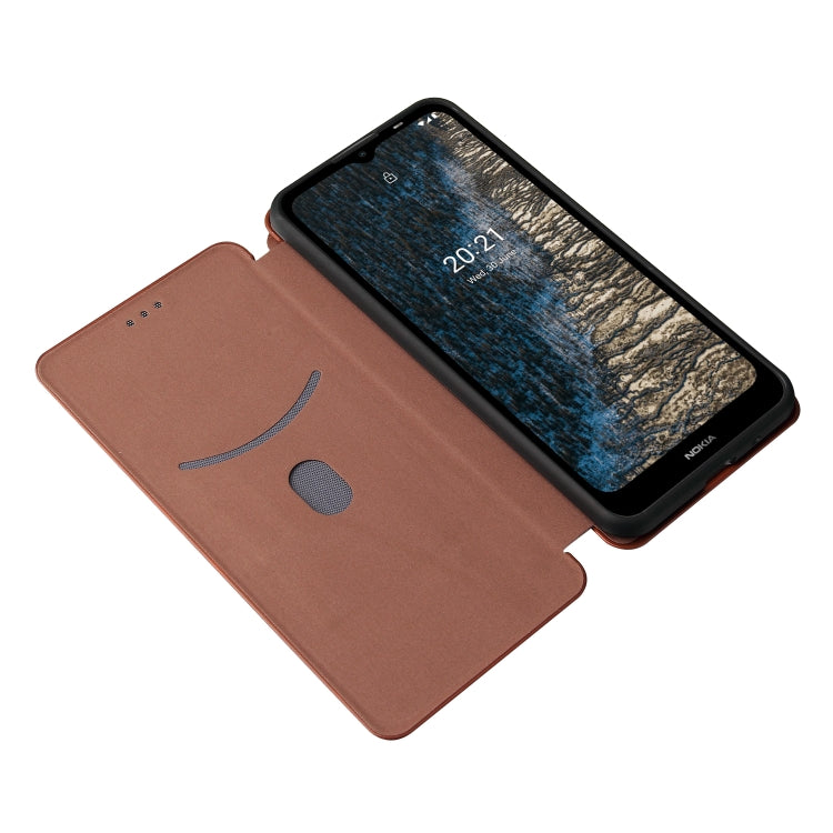 For Nokia C20 Carbon Fiber Texture Horizontal Flip TPU + PC + PU Leather Case with Card Slot