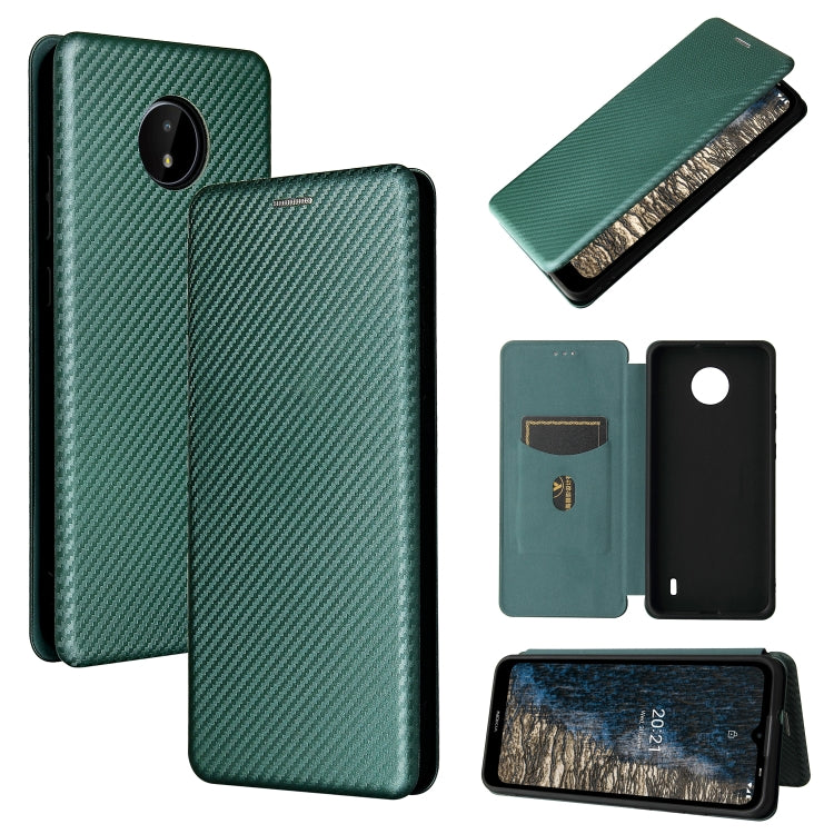 For Nokia C20 Carbon Fiber Texture Horizontal Flip TPU + PC + PU Leather Case with Card Slot
