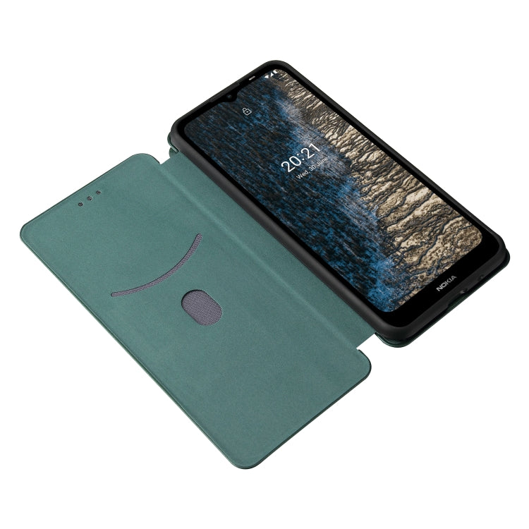 For Nokia C20 Carbon Fiber Texture Horizontal Flip TPU + PC + PU Leather Case with Card Slot