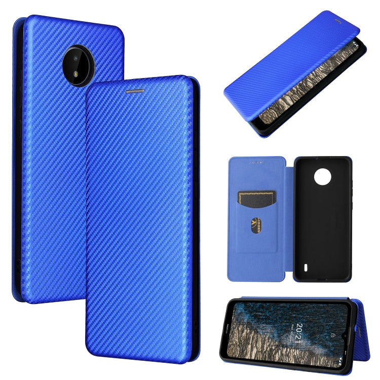 For Nokia C20 Carbon Fiber Texture Horizontal Flip TPU + PC + PU Leather Case with Card Slot