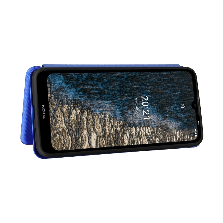 For Nokia C20 Carbon Fiber Texture Horizontal Flip TPU + PC + PU Leather Case with Card Slot
