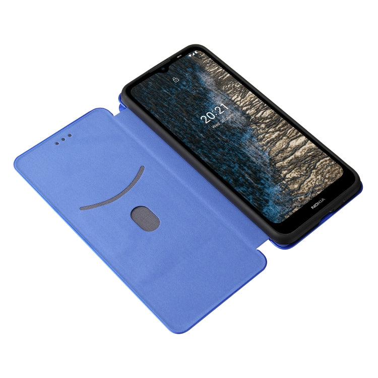For Nokia C20 Carbon Fiber Texture Horizontal Flip TPU + PC + PU Leather Case with Card Slot