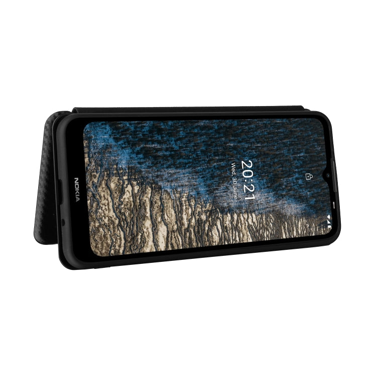 For Nokia C20 Carbon Fiber Texture Horizontal Flip TPU + PC + PU Leather Case with Card Slot