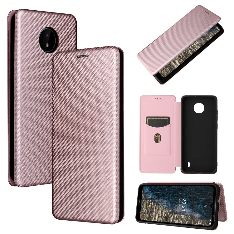 For Nokia C20 Carbon Fiber Texture Horizontal Flip TPU + PC + PU Leather Case with Card Slot