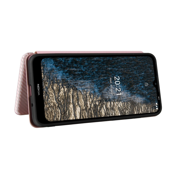 For Nokia C20 Carbon Fiber Texture Horizontal Flip TPU + PC + PU Leather Case with Card Slot