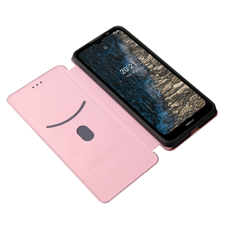 For Nokia C20 Carbon Fiber Texture Horizontal Flip TPU + PC + PU Leather Case with Card Slot