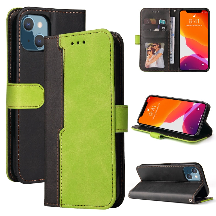 For iPhone 13 mini Business Stitching-Color Horizontal Flip PU Leather Case with Holder & Card Slots & Photo Frame