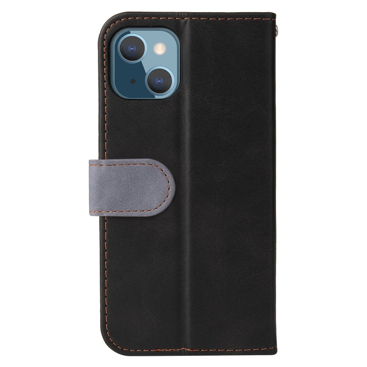 For iPhone 13 mini Business Stitching-Color Horizontal Flip PU Leather Case with Holder & Card Slots & Photo Frame