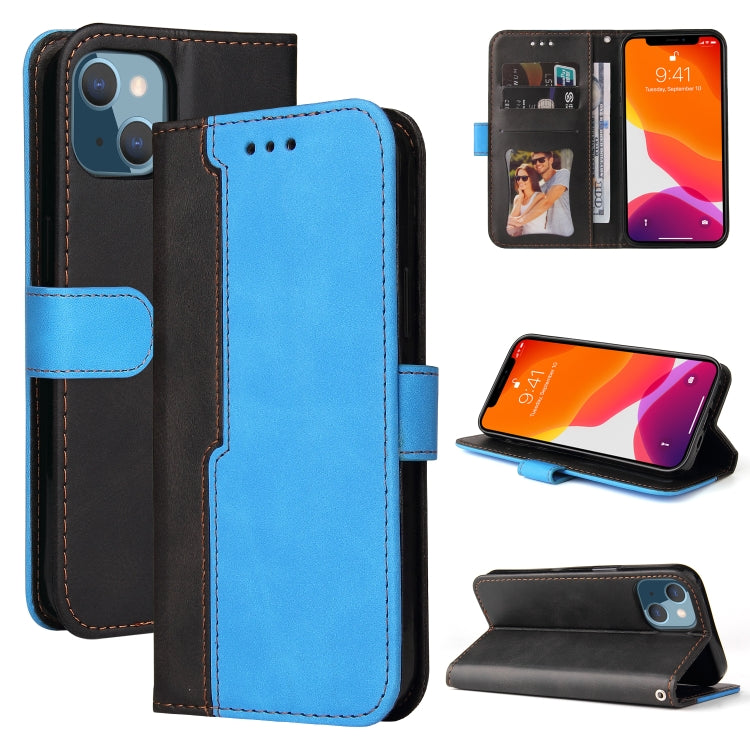 For iPhone 13 mini Business Stitching-Color Horizontal Flip PU Leather Case with Holder & Card Slots & Photo Frame
