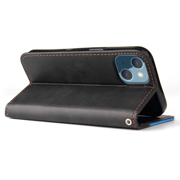 For iPhone 13 mini Business Stitching-Color Horizontal Flip PU Leather Case with Holder & Card Slots & Photo Frame