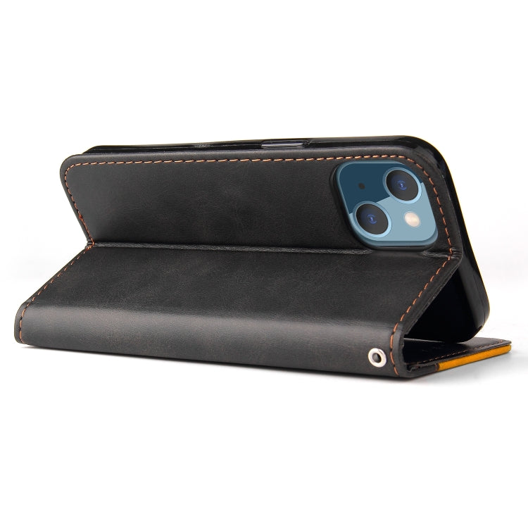 For iPhone 13 mini Business Stitching-Color Horizontal Flip PU Leather Case with Holder & Card Slots & Photo Frame