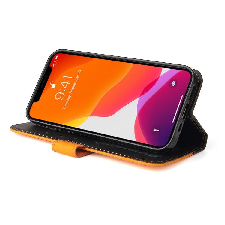 For iPhone 13 mini Business Stitching-Color Horizontal Flip PU Leather Case with Holder & Card Slots & Photo Frame
