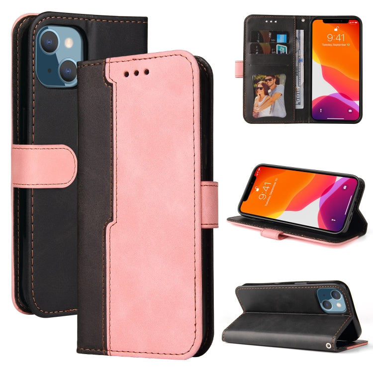 For iPhone 13 mini Business Stitching-Color Horizontal Flip PU Leather Case with Holder & Card Slots & Photo Frame